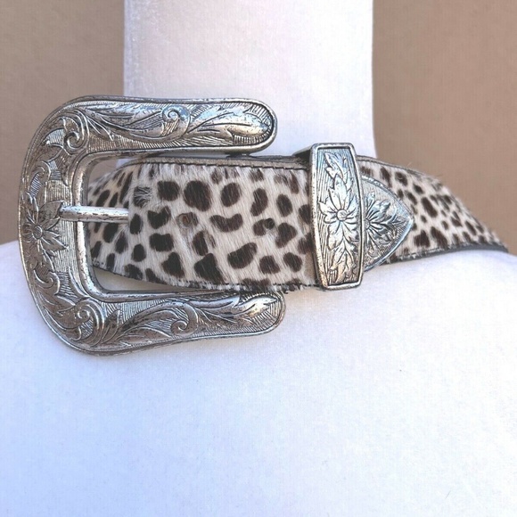 Leopard Print Belt with Silver Buckle main image 5